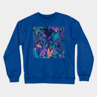 Summer Floral Bohemian Botanical Pattern And Colorful Leaves Crewneck Sweatshirt